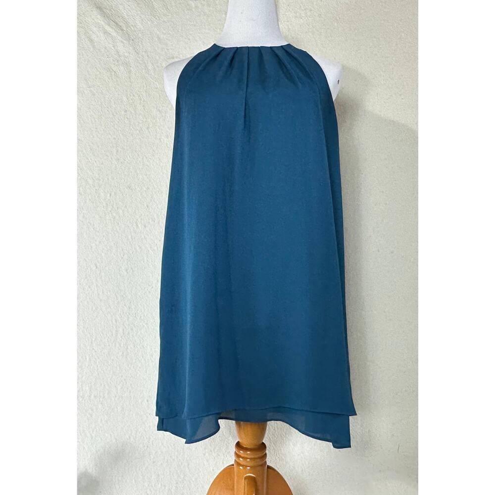 XXI Women's SZ M Short Teal Trapeeze Swing Dress Boho Fairy Balletcore Fairycore